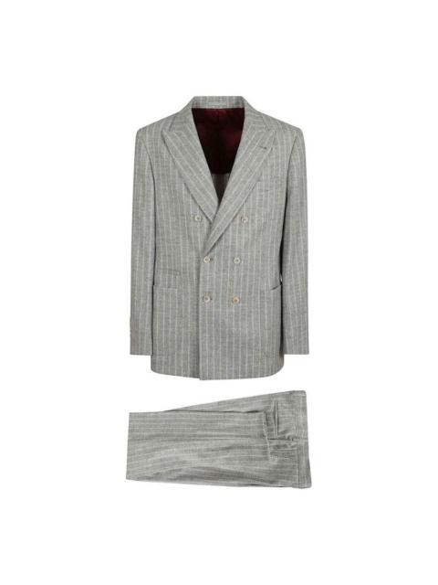Brunello Cucinelli Brunello Cucinelli Men'S Gray Pinstripe Double-Breasted Suit