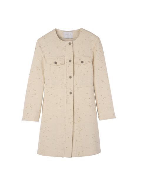 Longchamp Coat Ivory - Tweed