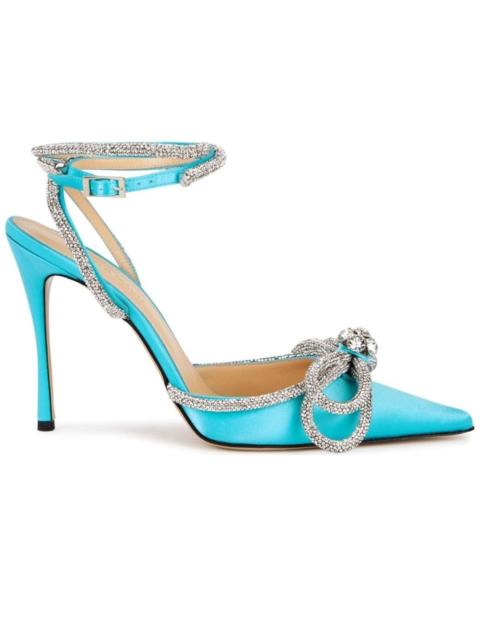 MACH & MACH Crystal-embellished Satin Pumps