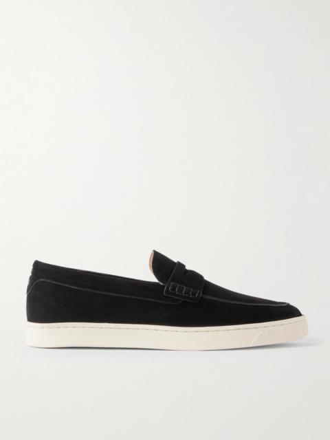 Brunello Cucinelli Suede Penny Loafers Black