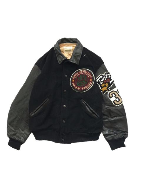 Other Designers Vintage Mike Bernies Leather Varsity Jacket
