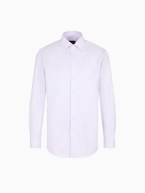 GIORGIO ARMANI REGULAR-FIT SHIRT IN MICRO-CHECK LUXURY COTTON
