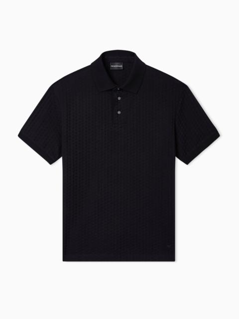 EMPORIO ARMANI US EXCLUSIVE JACQUARD JERSEY POLO SHIRT