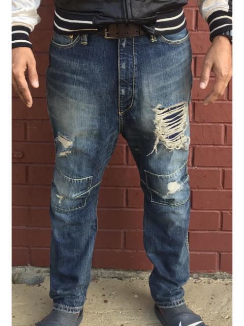 Other Designers Distressed Denim - Fifty Six Ballsy and Jovial Distressed Drop Crotch Jeans