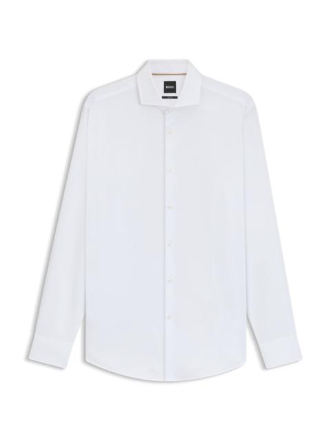 BOSS SLIM-FIT SHIRT IN MICRO-STRUCTURED ITALIAN COTTON
