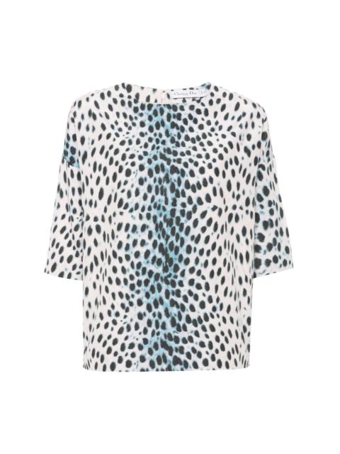 2010s animal-print blouse