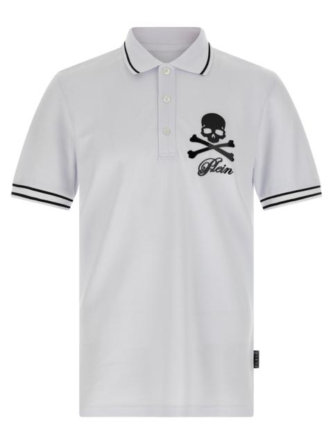 PHILIPP PLEIN Skull & Bones Polo White/Black
