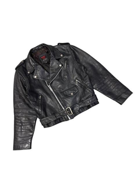 Other Designers VINTAGE MONDO LUI DOUBLE COLLAR BIKER LEATHER JACKET