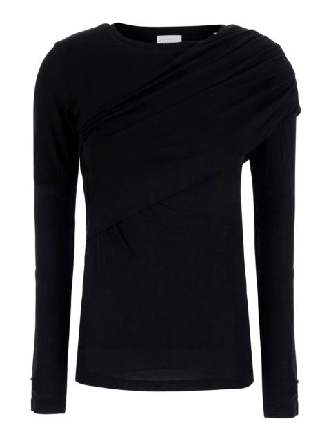 Isabel Marant Étoile Isabel Marant Etoile Women Dressi-Ga Top With Long Sleeves And Round Neckline In Black Tech Fabric F
