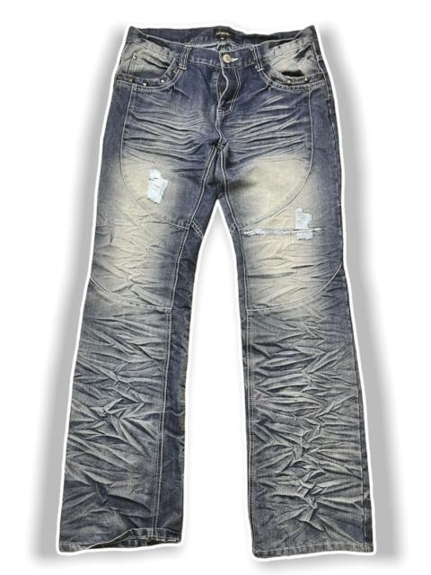 Other Designers Designer × Vintage - DISTRESSED FLARE LOWBOX DENIM JEANS STREETWEAR