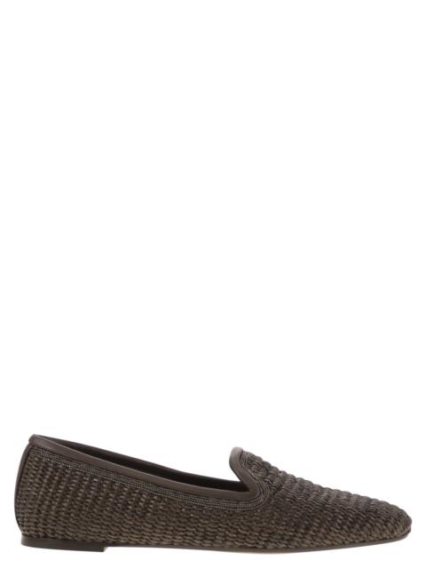 Brunello Cucinelli Brunello Cucinelli Women Techno Raffia Slipper With Precious Trim