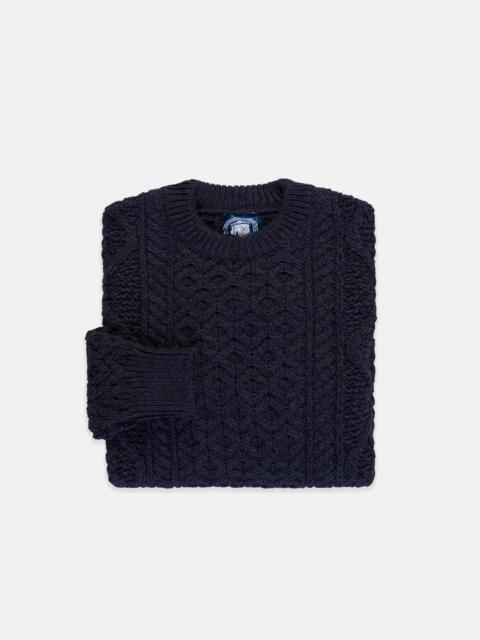 J. PRESS MADE-IN-IRELAND NAVY ARAN FISHERMAN'S SWEATER