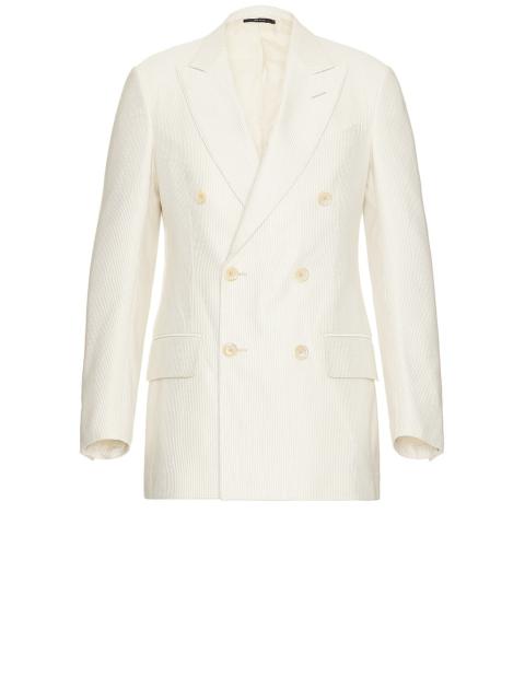 TOM FORD Silk Cotton Cannete Atticus Double Breasted Jacket