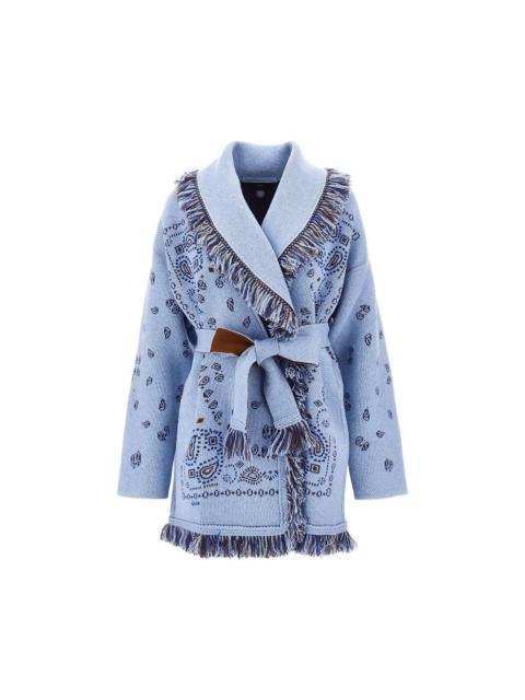 Alanui Alanui Bandana Jacquard Wool Cardigan Blue