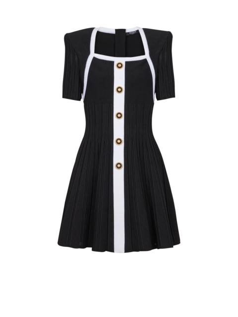 Balmain Two-tone A-line knit dress