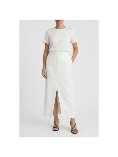 Brunello Cucinelli Brunello Cucinelli Wooff White Linen Blend Skirt