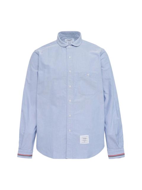 Thom Browne Straight Fit Shawl Collar Long Sleeve Shirt Men