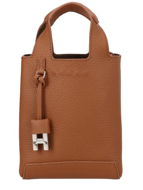 HOGAN MINI LEATHER SHOPPING BAG WITH SHOULDER STRAP