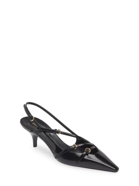 Miu Miu Show Kitten Heel Slingback Pump