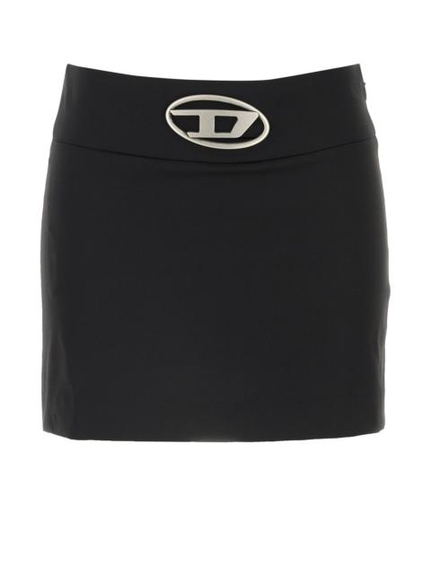 スカート DIESEL Black Stretch Polyester Blend O-Dixy Mini Skirt Women's Mini skirt in wool blend | Black | Diesel