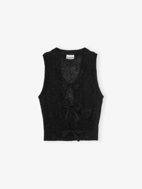 GANNI BLACK TIE STRING VEST
