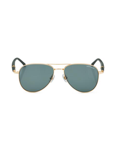 Montblanc Squared Sunglasses with Gold-Colored Metal Frame