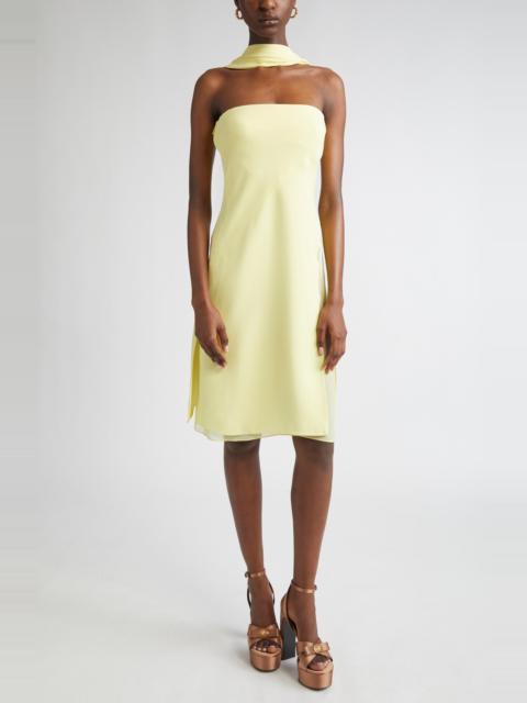 VERSACE Versace Silk Cady Cocktail Dress in Pale Yellow at Nordstrom