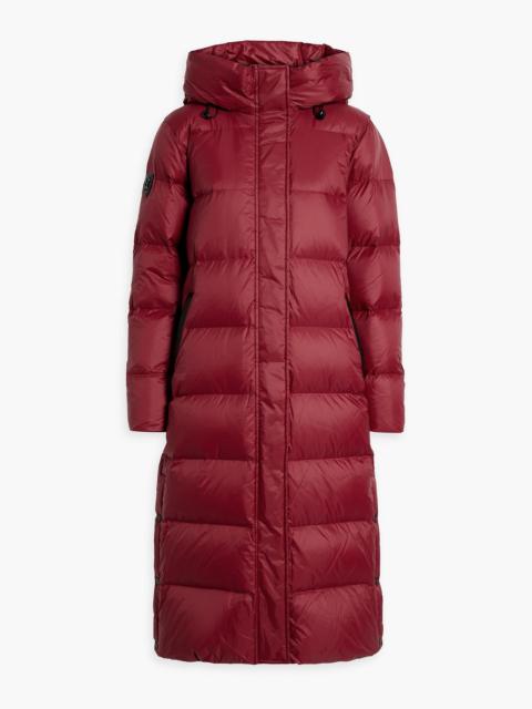 Other Designers Leather-trimmed quilted shell hooded down coat