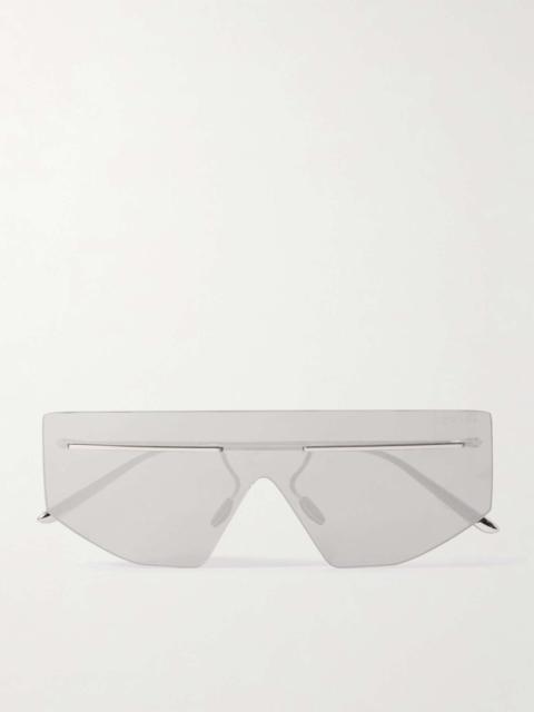 D-frame silver-tone sunglasses Silver