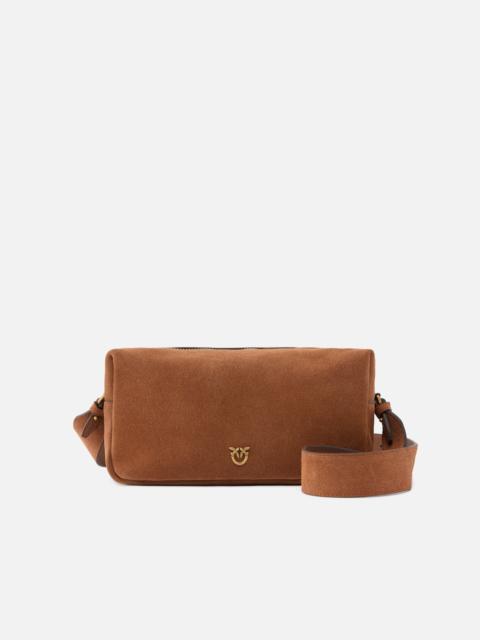 PINKO HORIZONTAL BAG MEDIUM SHOULDER BAG IN SUEDE