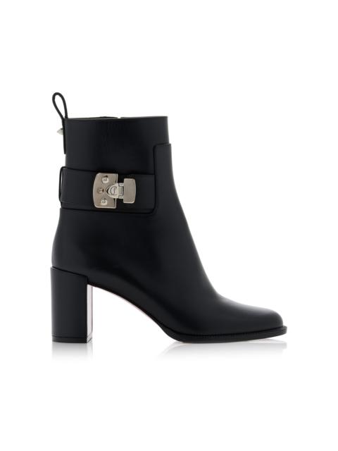 Christian Louboutin Booty Lock 70mm Leather Ankle Boots black