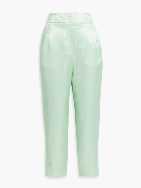 Other Designers Bianca satin-twill tapered pants
