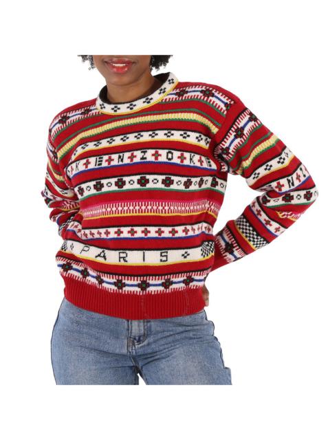 Kenzo Fairisle Intarsia Striped Wool And Cotton Sweater