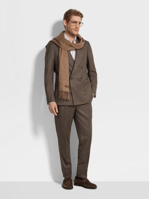 ZEGNA BROWN MÉLANGE WOOL AND CASHMERE SUIT