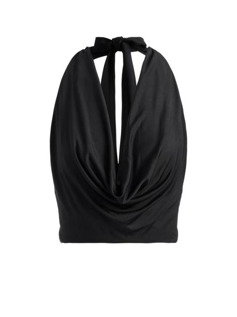 Alice + Olivia AYANNA DEEP COWL CROPPED TOP