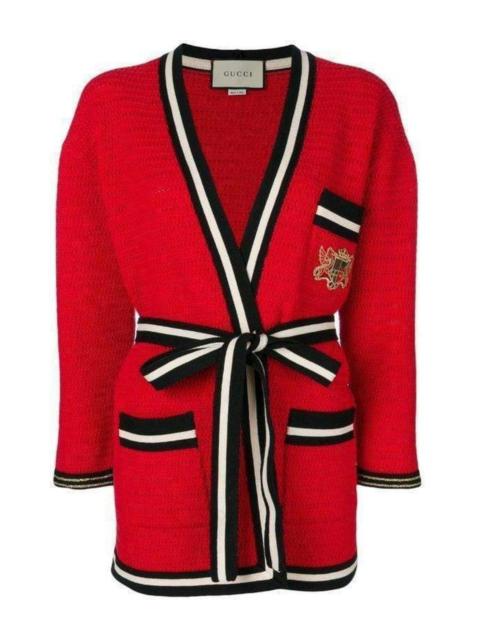 GUCCI Striped Hem Cardigan Coat