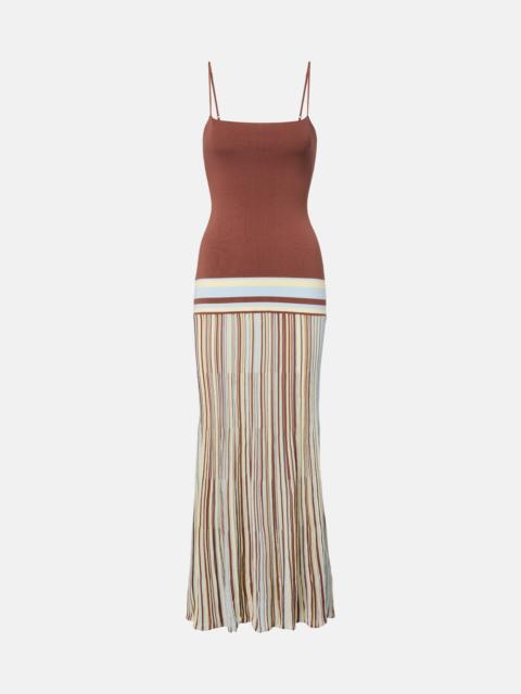 FAITHFULL Citara striped cotton-blend maxi dress