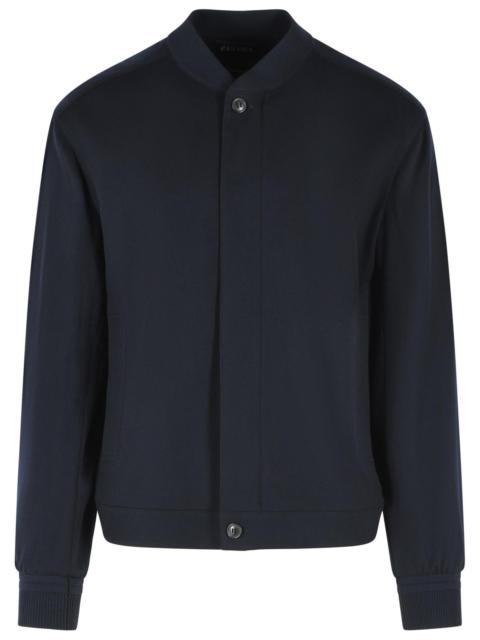 ZEGNA Zegna OASI Navy Blue Cashmere Bomber Jacket