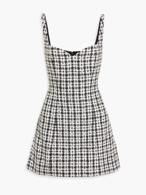 Alice + Olivia Eve metallic checked tweed mini dress