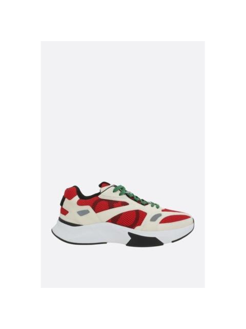 Valentino VALENTINO GARAVANI Demivee Mesh And Suede Red Sneakers New &