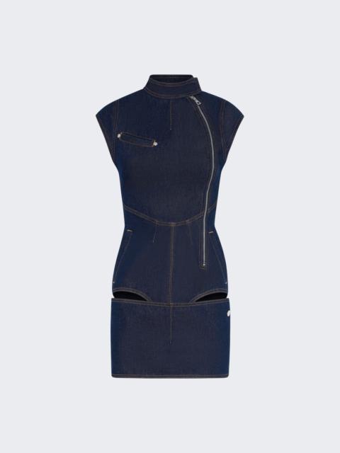 Jean Paul Gaultier Zipped Denim Dress Indigo Blue