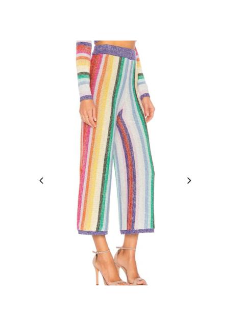 Other Designers Revolve Lovers + Friends Believe Rainbow Metallic Striped Knit Pants