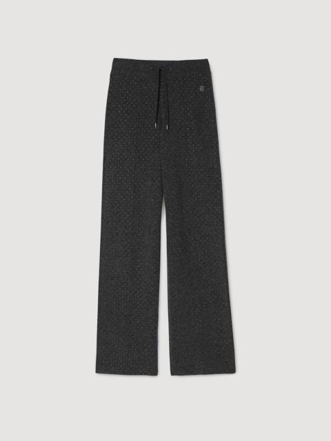 Sandro KNIT RHINESTONE-COVERED PANTS