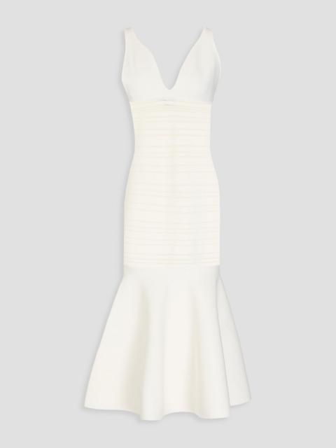 Victoria Beckham Fluted pointelle-knit midi dress