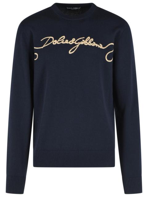 Dolce & Gabbana Dolce & Gabbana Navy Virgin Wool Sweater Men