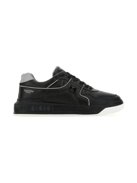 Black Nappa Leather One Stud Sneakers