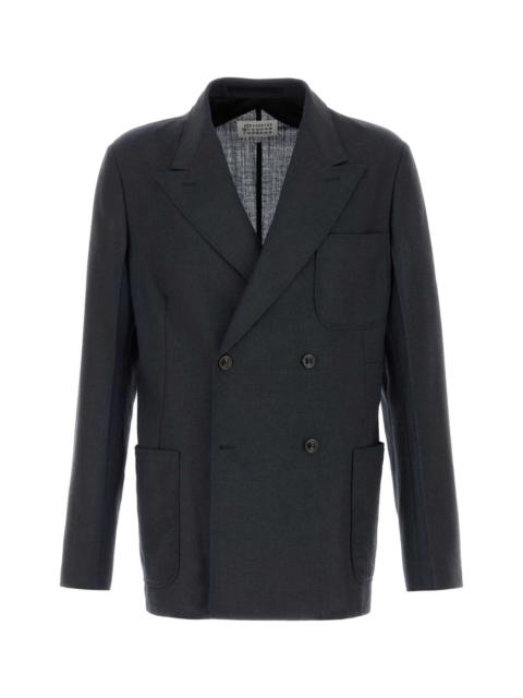 Maison Margiela Maison Margiela Men Denim Blue Wool Blazer