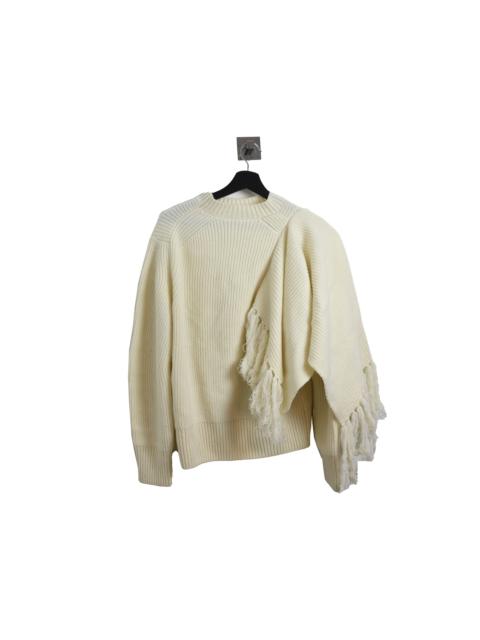 sacai Sacai One Sided Scarf Sweater Offwhite