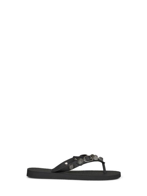 BALENCIAGA Balenciaga Women Black Recycled Rubber Cagole Thong Sandals