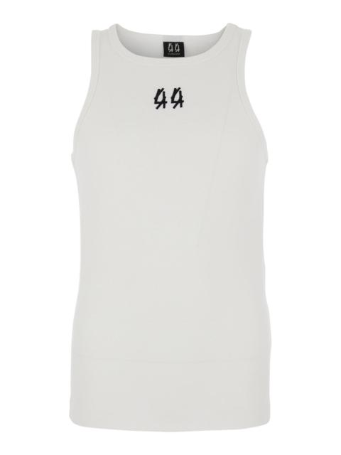 Other Designers 44 Label Group Men White Sleeveless Top With Round Neck And Logo Embroidery On The Front In Cotton S